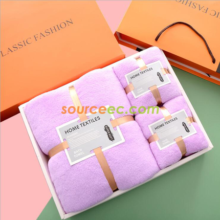 Customization Coral Velvet Towel Gift Box Corporate Gifts