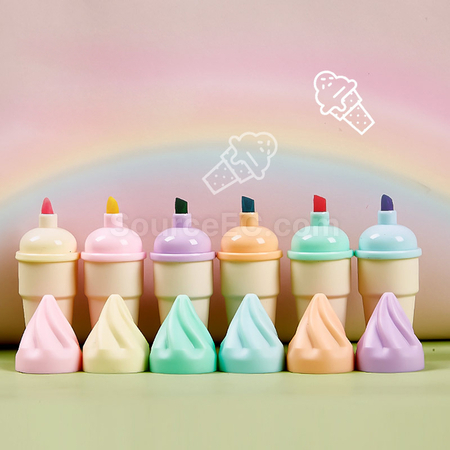 Customization Sugar Cone shaped Fluorescent Pen Corporate Gifts