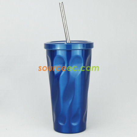 Customization 550ML Double Stainless Steel Straw Cup Corporate Gifts
