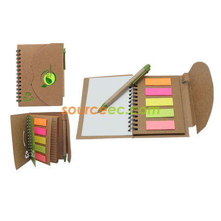 Eco Sticky Notepad with Pen