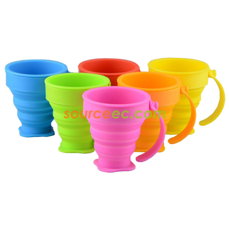 180ML Eco-friendly Folding Silicone Cup With Handle