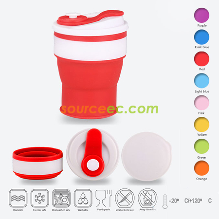350ML Silicone Collapsible Coffee Cup
