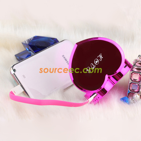 Customization Heart-shape Mirror Power Bank Corporate Gifts