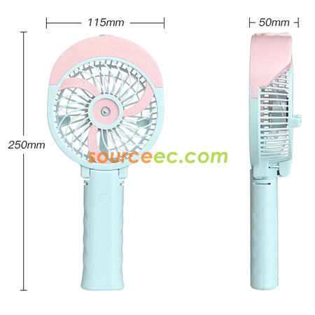 Customization Foldable Handheld USB  Humidifier Fan Corporate Gifts
