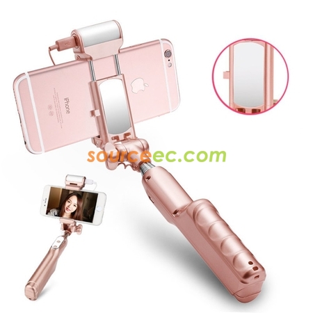 Customization Selfie Stick Monopod Rear Mirror and LED Flash Fill Light  Corporate Gifts