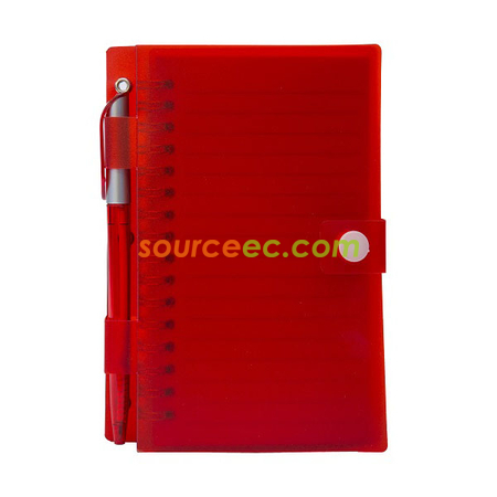 Plastic Cover Notebook with Pen