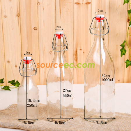 Customization Clear Glass Bottle With Stopper Corporate Gifts