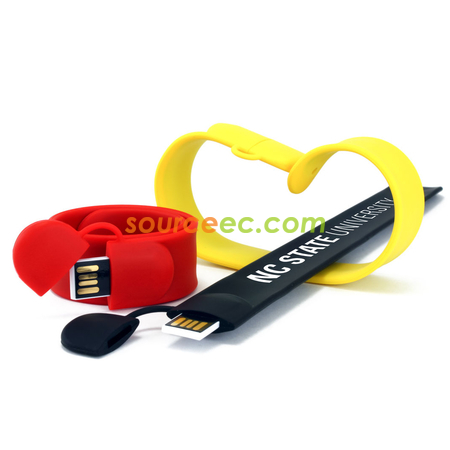 Customization Slap Silicon Bracelet USB Flash Drive Corporate Gifts