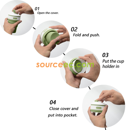 Customization 350ML Silicone Collapsible Coffee Cup Corporate Gifts