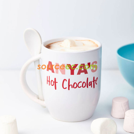 Customization 320ML Ceramic Mug with Spoon Corporate Gifts