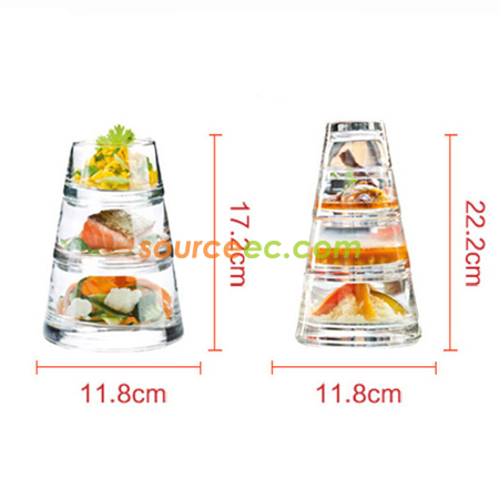 Customization Pyramid Glass Bowl Set Corporate Gifts