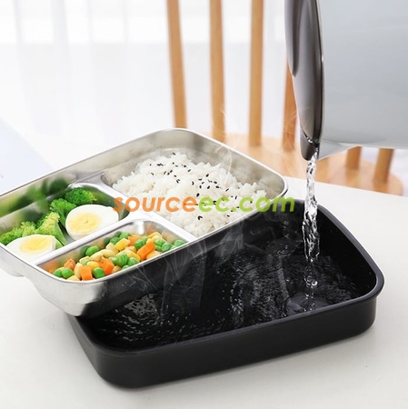 Customization 3-Compartment Stainless Steel Lunch Box (with Cutlery) Corporate Gifts