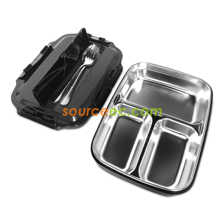 Customization 3-Compartment Stainless Steel Lunch Box (with Cutlery) Corporate Gifts