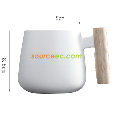 Customization 425ML Ceramic Mug with Wooden Handle Corporate Gifts