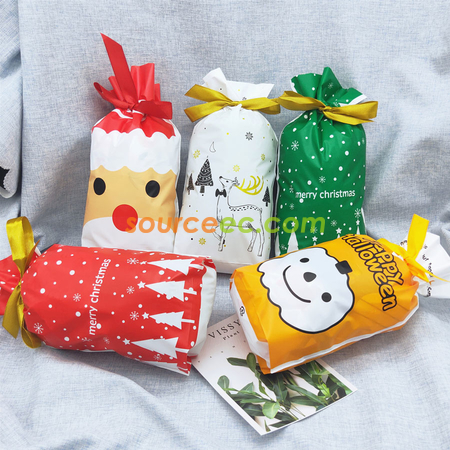 Customization Christmas Drawstring Gift Bags Corporate Gifts