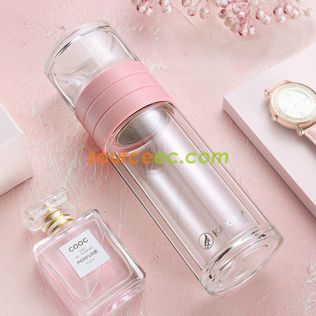 Customization 450 ML Portable Glass Bottle with Infuser Corporate Gifts