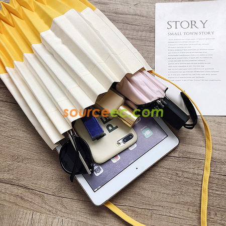 Customization Pleated-design Canvas Bag Corporate Gifts