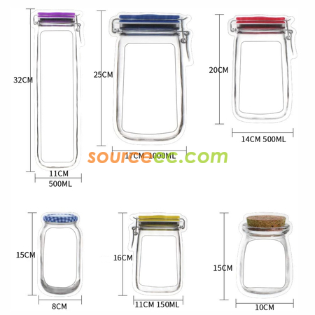 Customization Mason Jar Zipper Bags Corporate Gifts