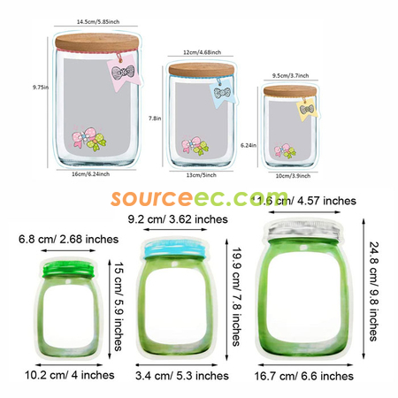 Customization Mason Jar Zipper Bags Corporate Gifts