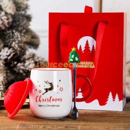 Customization 420ML Christmas Ceramic Mug Corporate Gifts