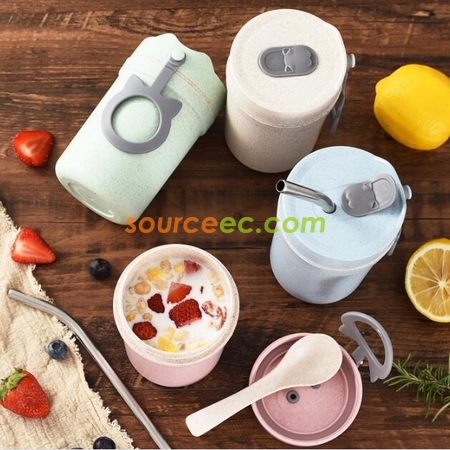 Customization 330ml Wheat Straw Fiber Cup Corporate Gifts