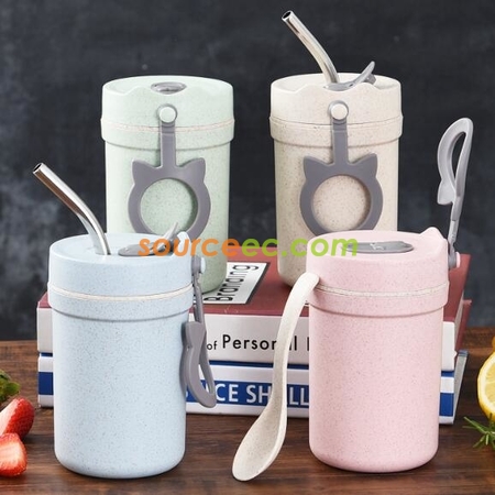 Customization 330ml Wheat Straw Fiber Cup Corporate Gifts