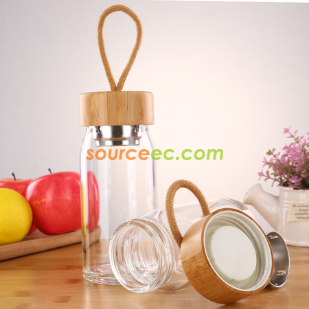 Customization Bamboo Covered Glass Corporate Gifts
