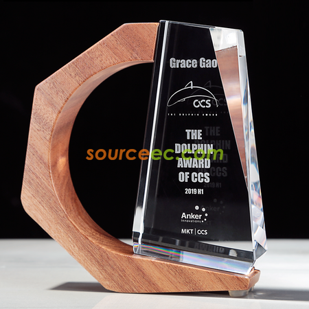 Customization Solid Wood Crystal Trophy Corporate Gifts