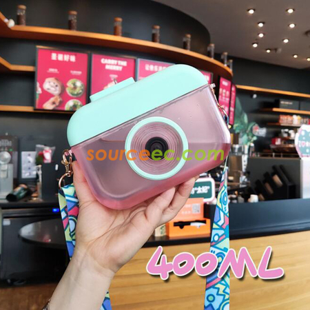 Customization Creative Camera Straw Plastic Juice Cup Corporate Gifts