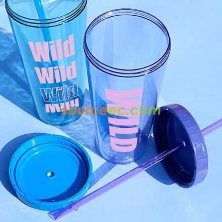 Customization 640ML Plastic Straw Cup Corporate Gifts
