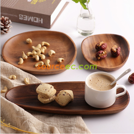 Customization Irregular Solid Wood Dinner Plate Corporate Gifts