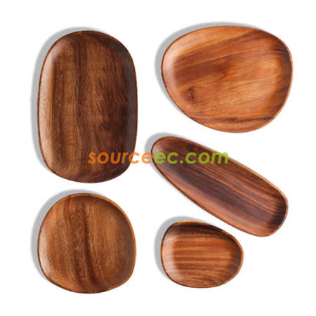 Customization Irregular Solid Wood Dinner Plate Corporate Gifts