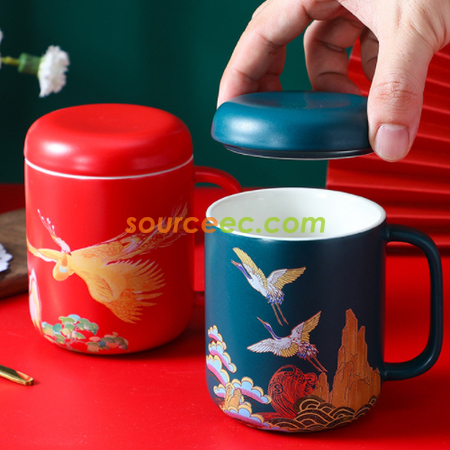 Customization Chinese Style Retro Mug Corporate Gifts