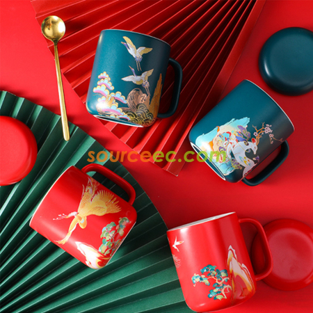 Customization Chinese Style Retro Mug Corporate Gifts