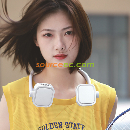 Customization Double Head no Leaf Hanging Neck Fan Corporate Gifts