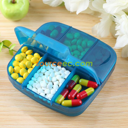 Customization 6 Days Plastic Pill Box With Protective Bag Corporate Gifts