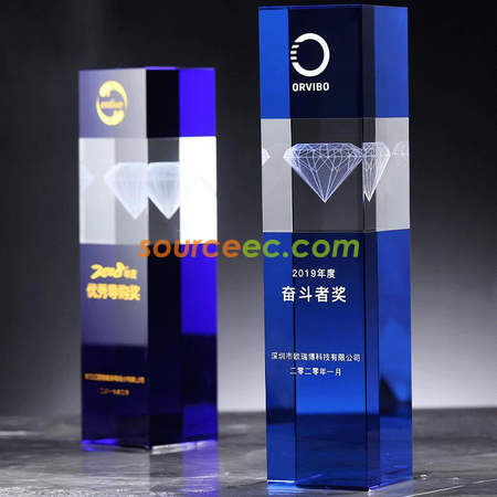 Customization Diamond Square Pillar Crystal Trophy Corporate Gifts