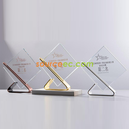 Customization Square Metal Crystal Trophy Corporate Gifts