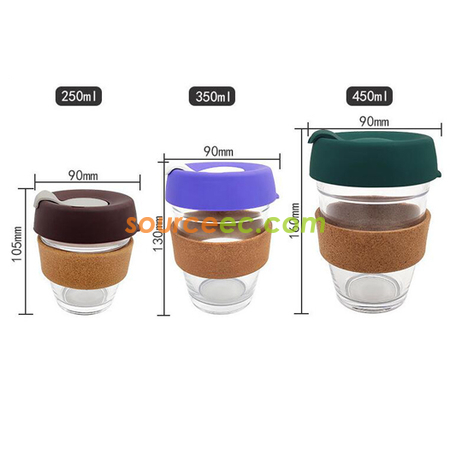 Customization Cork Silicone Glass Coffee Cup Corporate Gifts