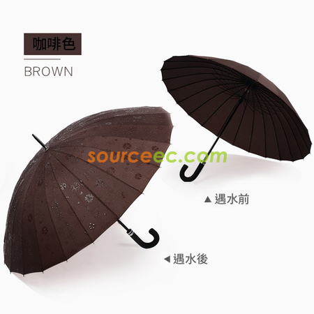 Customization Water Activated Color Changing Flower Print Straight Umbrella Corporate Gifts