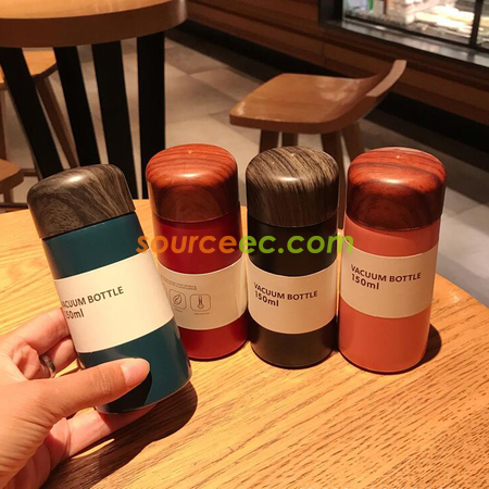 Customization Wood Grain 304 Stainless Steel Thermos Cup Corporate Gifts