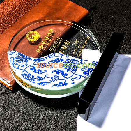 Customization Double-sided Ceramic Crystal Trophy Corporate Gifts