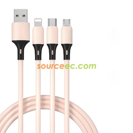 Customization Silicone Three In One Charging Line Corporate Gifts