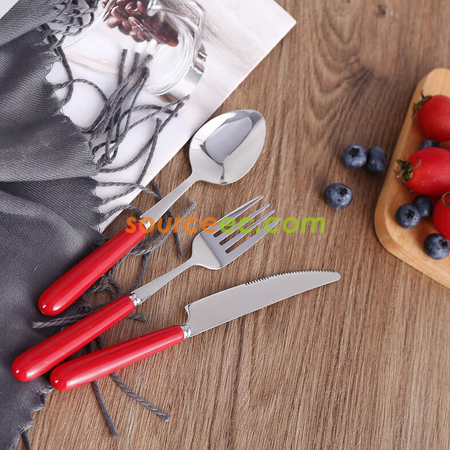 Customization Stainless Steel Tableware With Ceramic Handle Corporate Gifts