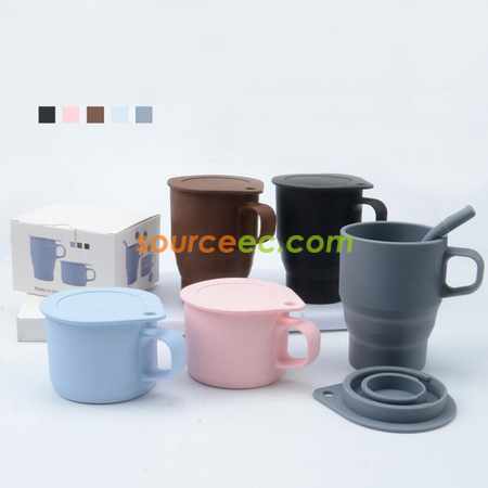300MLAnti-fall folding silicone cup