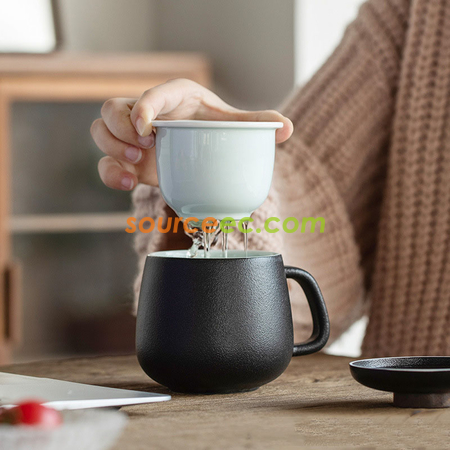 Customization Ceramic Cup With Infuser Corporate Gifts