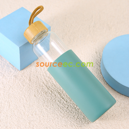 Customization Glass with Bamboo Lid Corporate Gifts