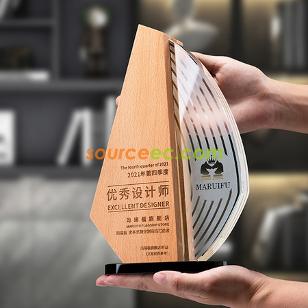 Customization Wooden Crystal Trophy Corporate Gifts