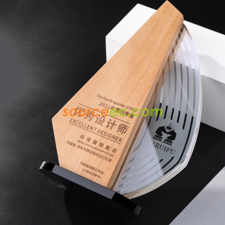 Customization Wooden Crystal Trophy Corporate Gifts