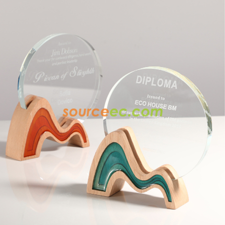 Customization Wooden Crystal Trophy Corporate Gifts